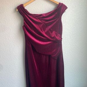 Maroon velvet Floor length Dress